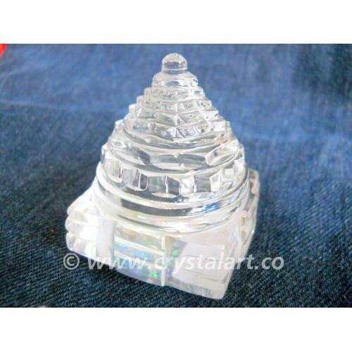 CRYSTAL QUARTZ BIG SIZE CARVING SHREE YANTRA