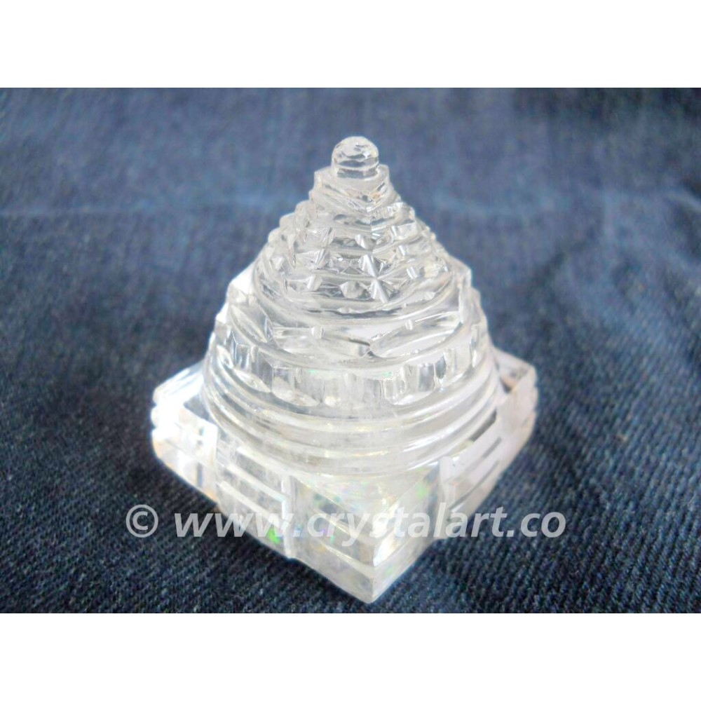 CRYSTAL QUARTZ BIG SIZE CARVING SHREE YANTRA