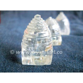 CLEAR CRYSTAL QUARTZ SMALL SIZE CARVING SHREE YANTRA