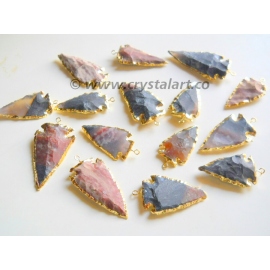 Golden Electroplated Arrowheads Pendant