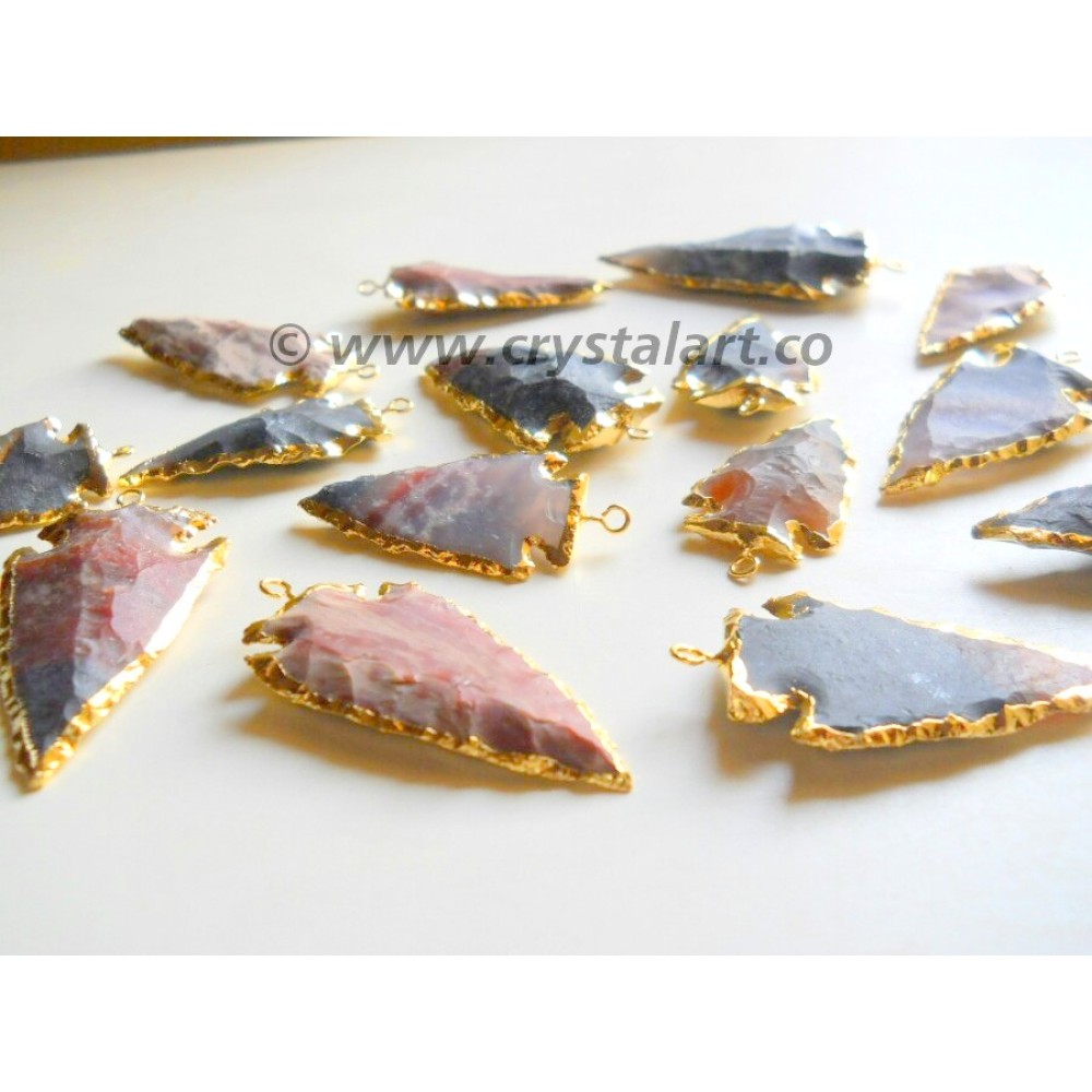 Golden Electroplated Arrowheads Pendant