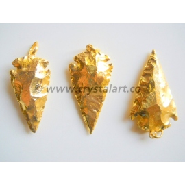 Golden Fully Electroplated Arrowheads Pendants