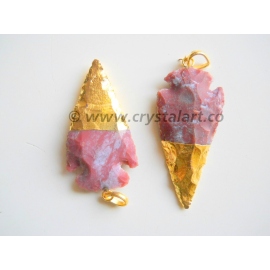 Golden Half Electroplated Arrowheads Pendants