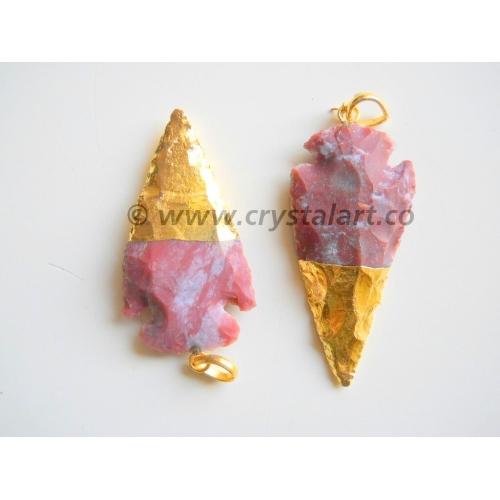 Golden Half Electroplated Arrowheads Pendants