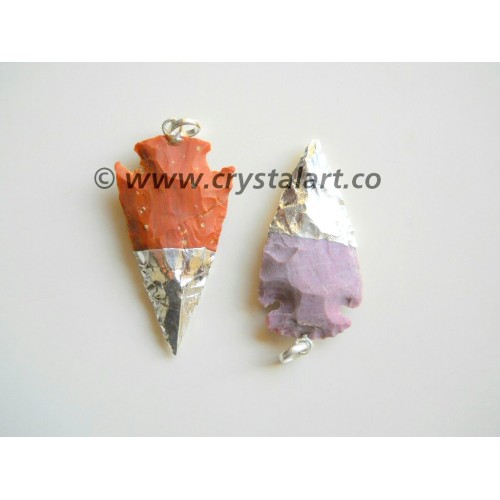 Silver Half Electroplated Arrowheads Pendants