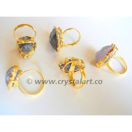 Amethyst Agate Electroplated Arrowheads Finger Ring