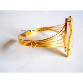 Clear Quartz Electroplated Arrowheads Bangle