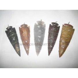 Metal Wire Wrapped Arrowheads Pendants