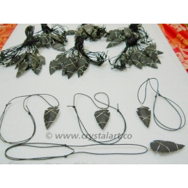 Black Fancy Agate Metal Wire Wrapped Arrowheads Pendants