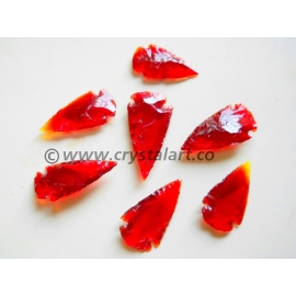 RED GLASS STONE INDIAN ARROWHEADS