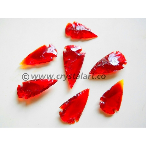 RED GLASS STONE INDIAN ARROWHEADS