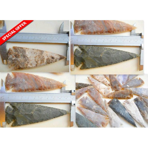 Wholesale 4'' Fancy Agate Arrowheads