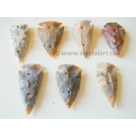 2.5 Inch Double Drilled Indian Agate Arrowheads