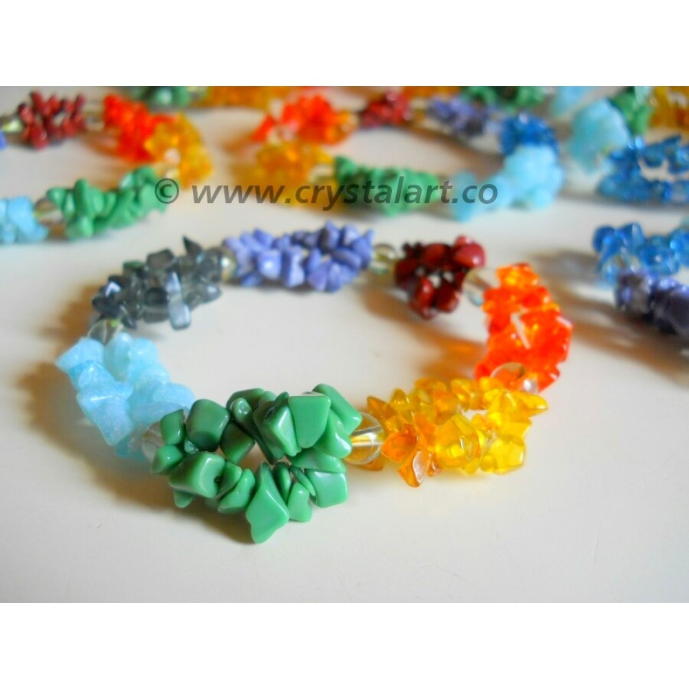 7 CHAKRA GLASS CHIPS BRACELETS