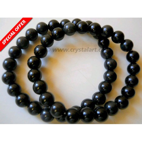 Black Obsidian 8 mm Plane Beads Bracelets