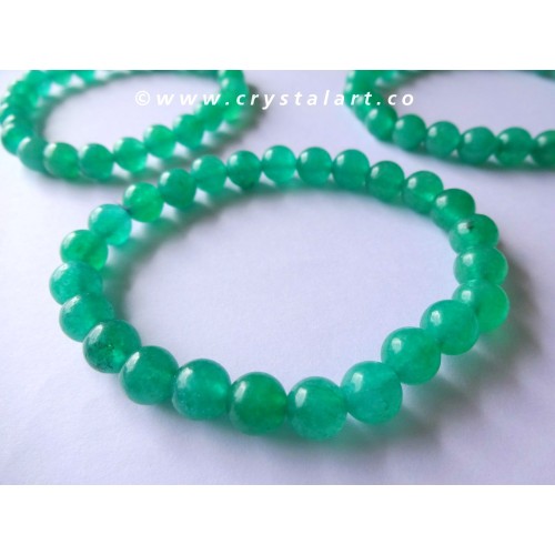 Green Jade Plane Beads Bracelets