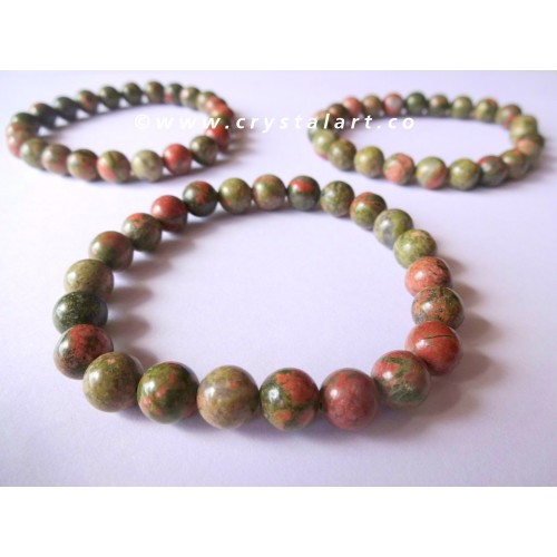 Unakite Plane Beads Bracelets