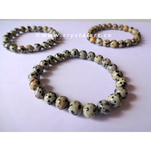 Dalmation Jasper 8 mm Plane Beads Bracelets