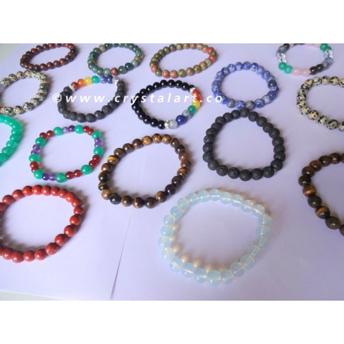 Mix Gemstone Plane Beads Bracelets