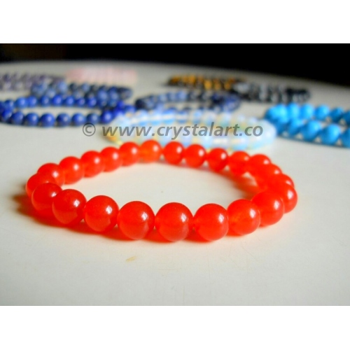 Red Carnelian Plane Beads Bracelets