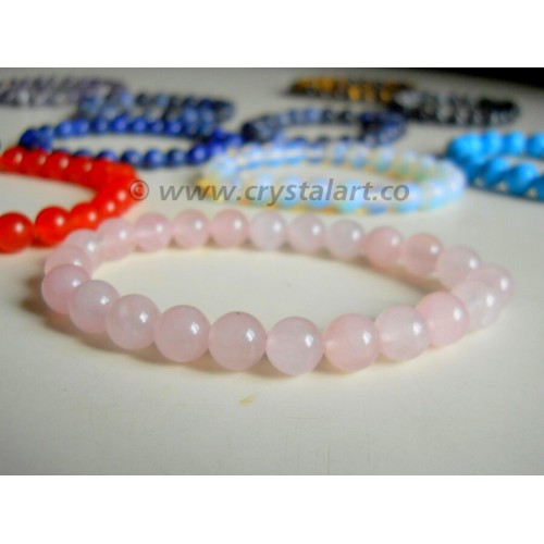 Rose Quartz 8 mm Beads Bracelets