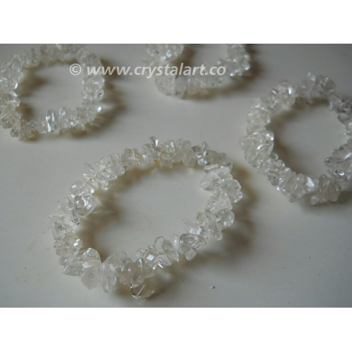 Clear Crystal Quartz Chips Bracelets