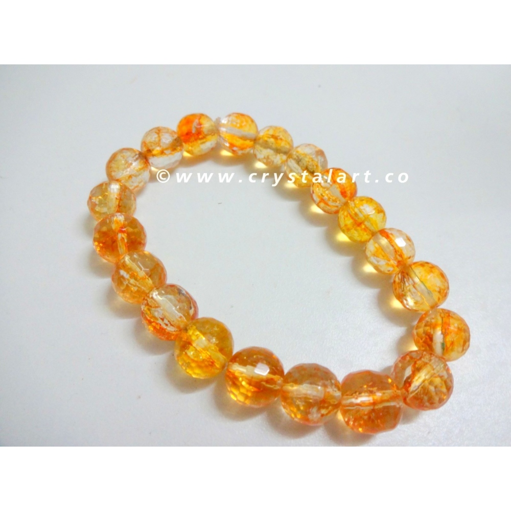 Citrine Faceted 10 MM Beads Bracelets