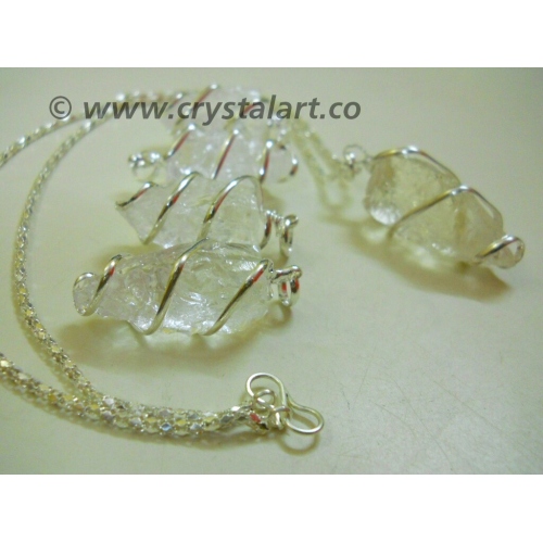 Crystal Quartz Wire Wrapped Natural Pendants