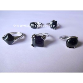 Black Tourmaline Handmade Finger Rings