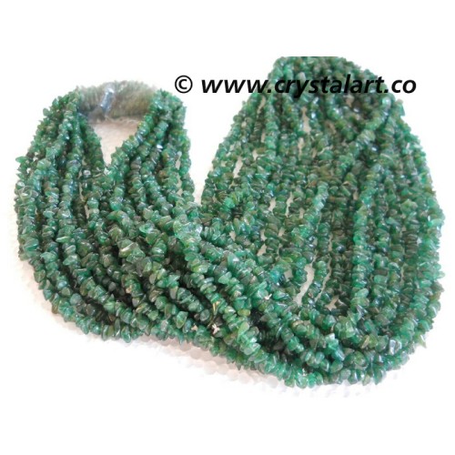 Green Aventurine Chips 36 Inches Strings