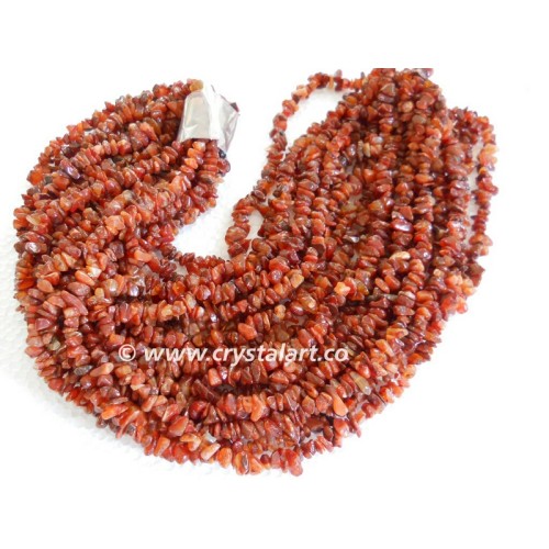 Red Carnelian Agate Chips 36 Inches Strings