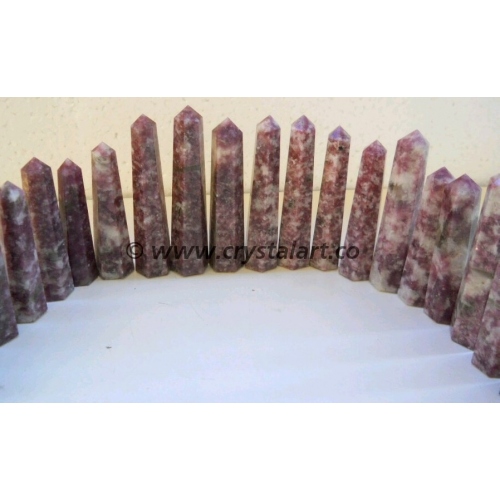 Lepidolite Obelisk Points