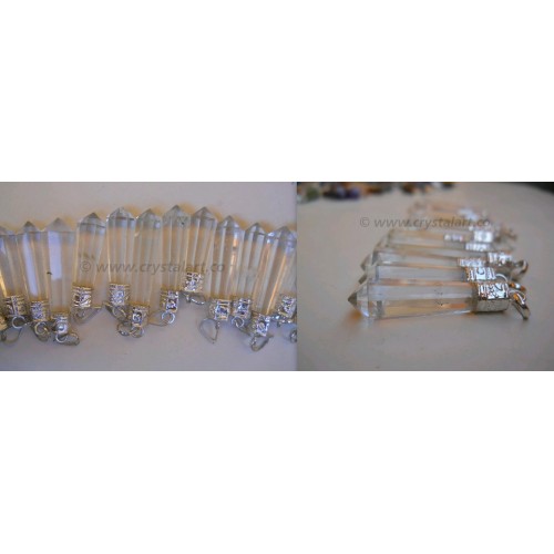 Crystal Quartz Slop Cap Point Pencil Pendants