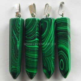 Synthetic Malachite Slopped Hook Point Pencil Pendants