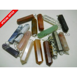 Gemstone Faceted Hook Point Pendants