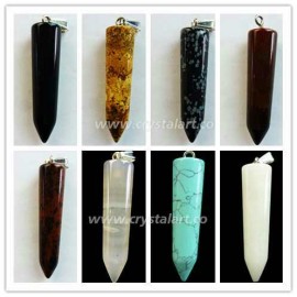 Gemstone Slopped Hook Point Pendants