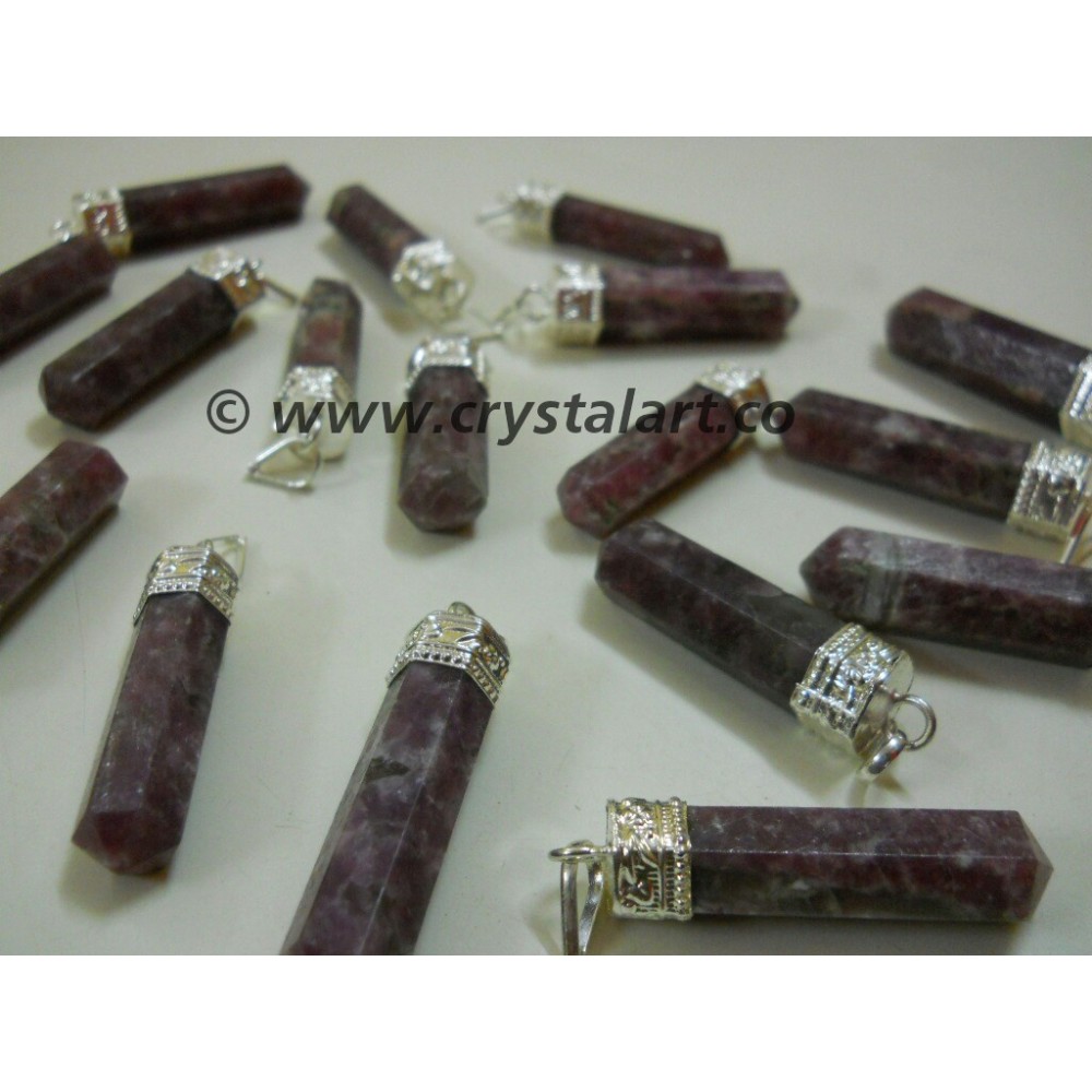 Lepidolite Pencil point Cap Pendant