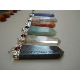 Gemstone Flat Point Garnet Pendants