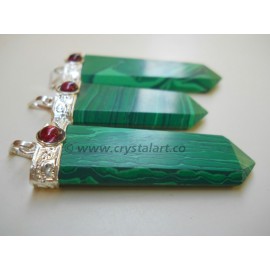 Malachite Flat Point Pendants