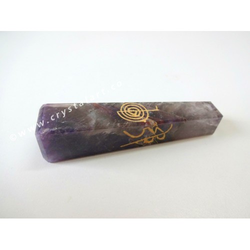 Amethyst Agate Reiki Symbol Engraved Tower Points