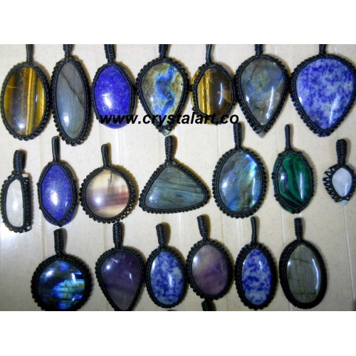 High Graded Stone Netted Pendants