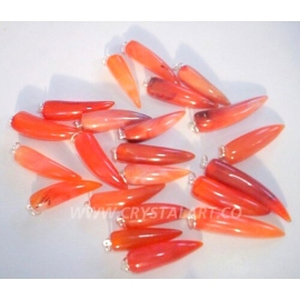 Red Carnelian Horn Shape Pendants