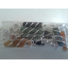 Mix Gemstone Wire Wrapped Pencil Pendants