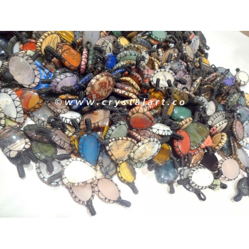 High Graded Stone Net Pendants