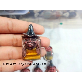 Laughing Buddha Tiger Eye Tibetan Pendants
