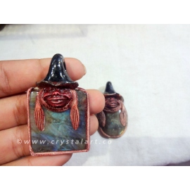 Laughing Buddha Labradorite Tibetan Pendants