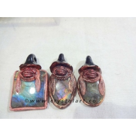 Laughing Buddha Labradorite Tibetan Pendants