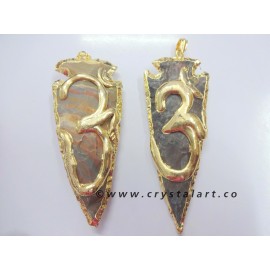 OM Symbol Electroplated Arrowhead Pendants