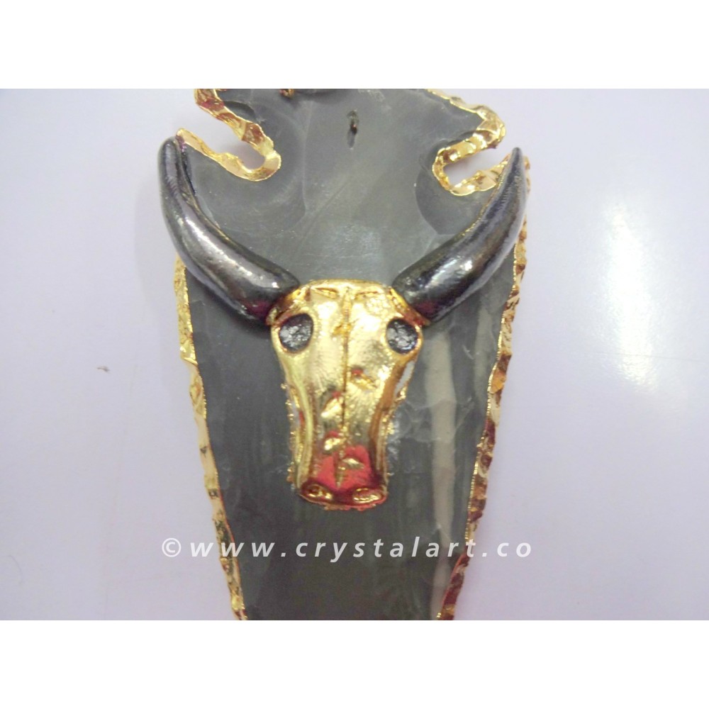 Electroplated Bull of Pamplona Arrowhead Pendants