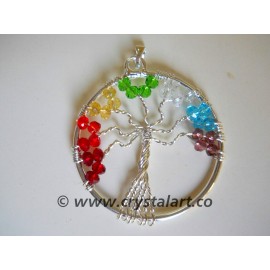 7 Chakra Glass Tree of Life Pendants